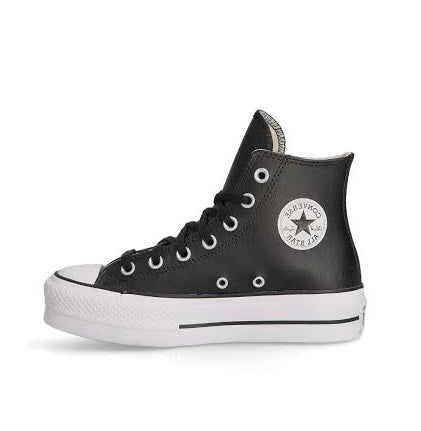 converse bota piel negro